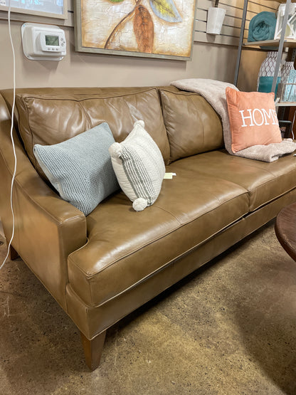 Ethan Allen Mocha Leather Sofa