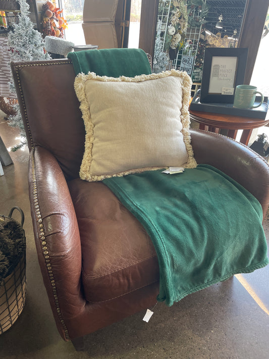 Brown Leather Chair with Nailhead Trim