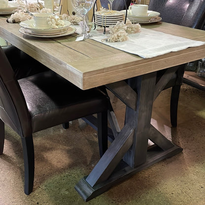 Rustic 2 Tone Dining Room Table