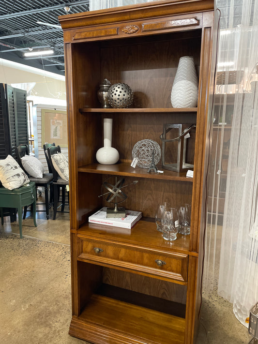 Bookcase with drawer and light