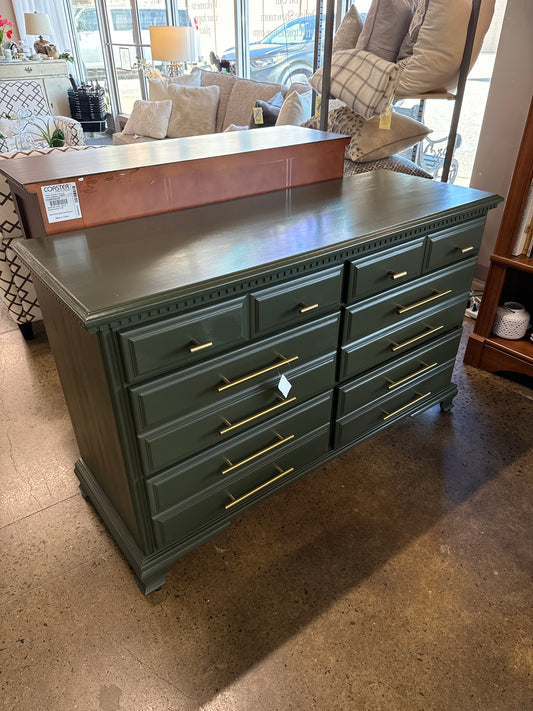 Refinished Dark Green Dresser/Media Stand