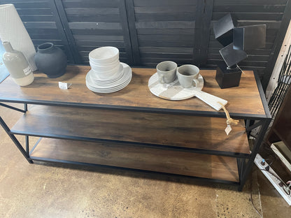Dark Walnut Metal 3 Shelf Unit-NEW FROM MODEL HOME