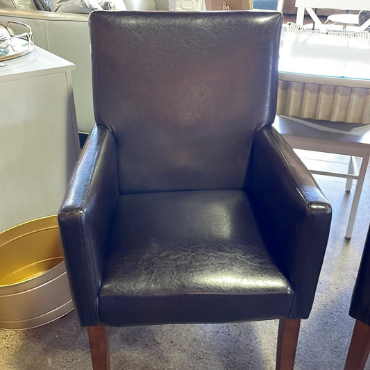 Dark brown accent/captain chairs (2)