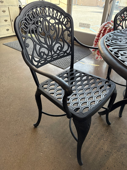 Metal outdoor table set with 4 chairs