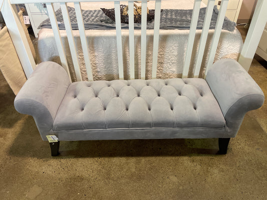 Grey Tufted Bench