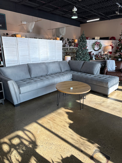 Grey Tufted Sectional