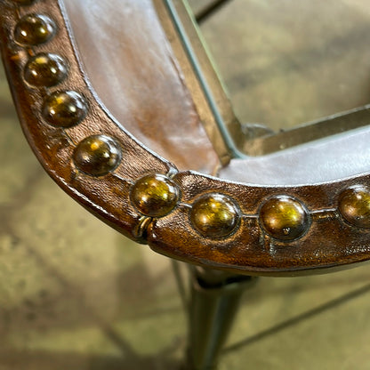 Iron and Leather end table