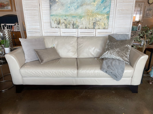 Cream Leather Sofa
