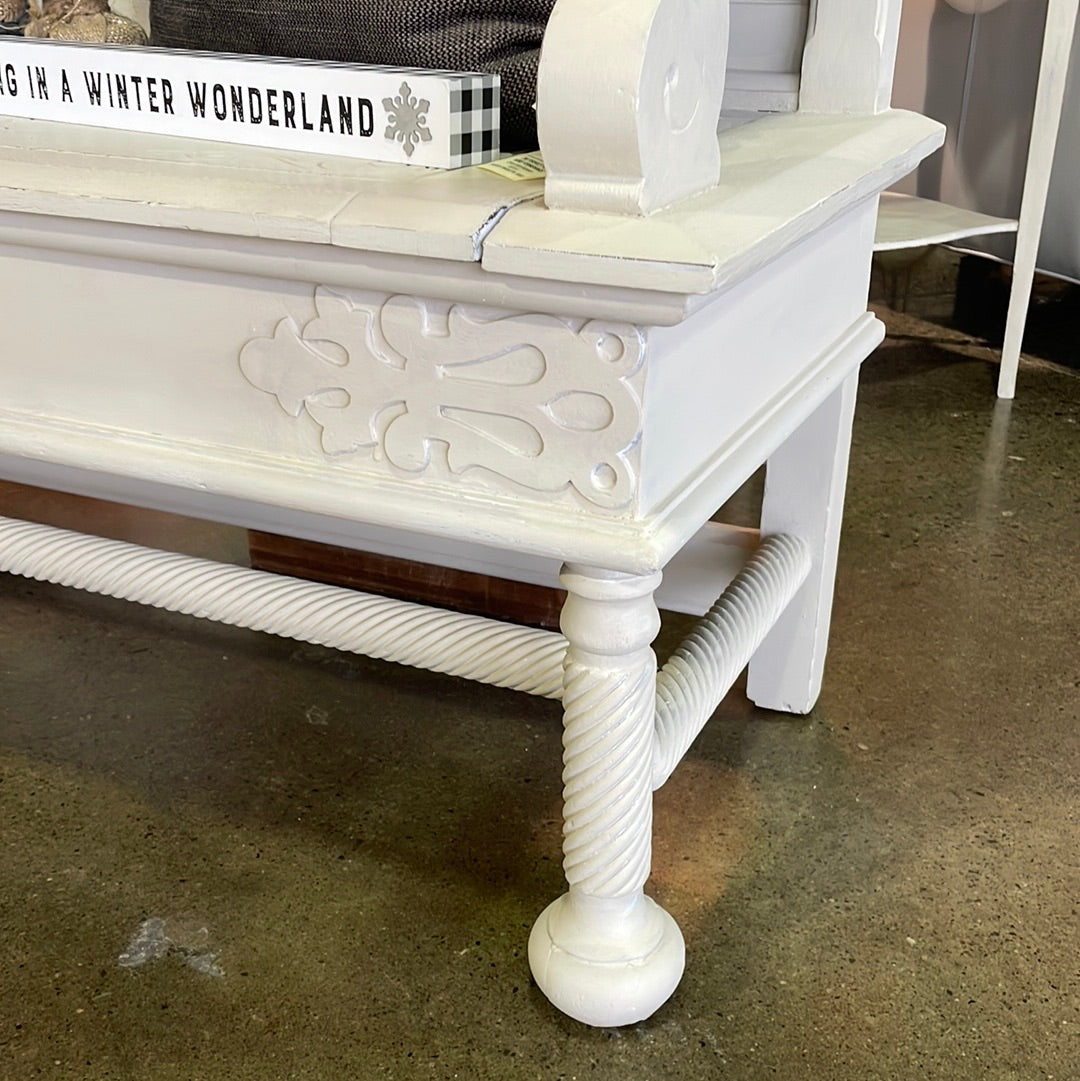 Painted Vintage Bench with storage