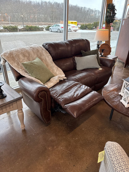 Terrill Power Reclining Leather Like Sofa