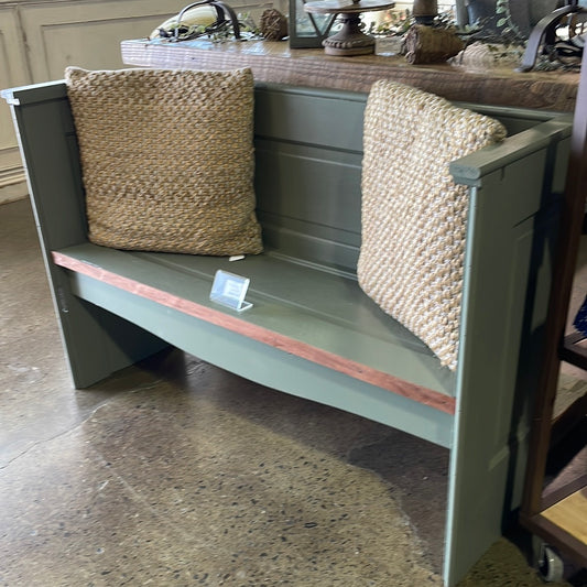 Green Repurposed Door Bench