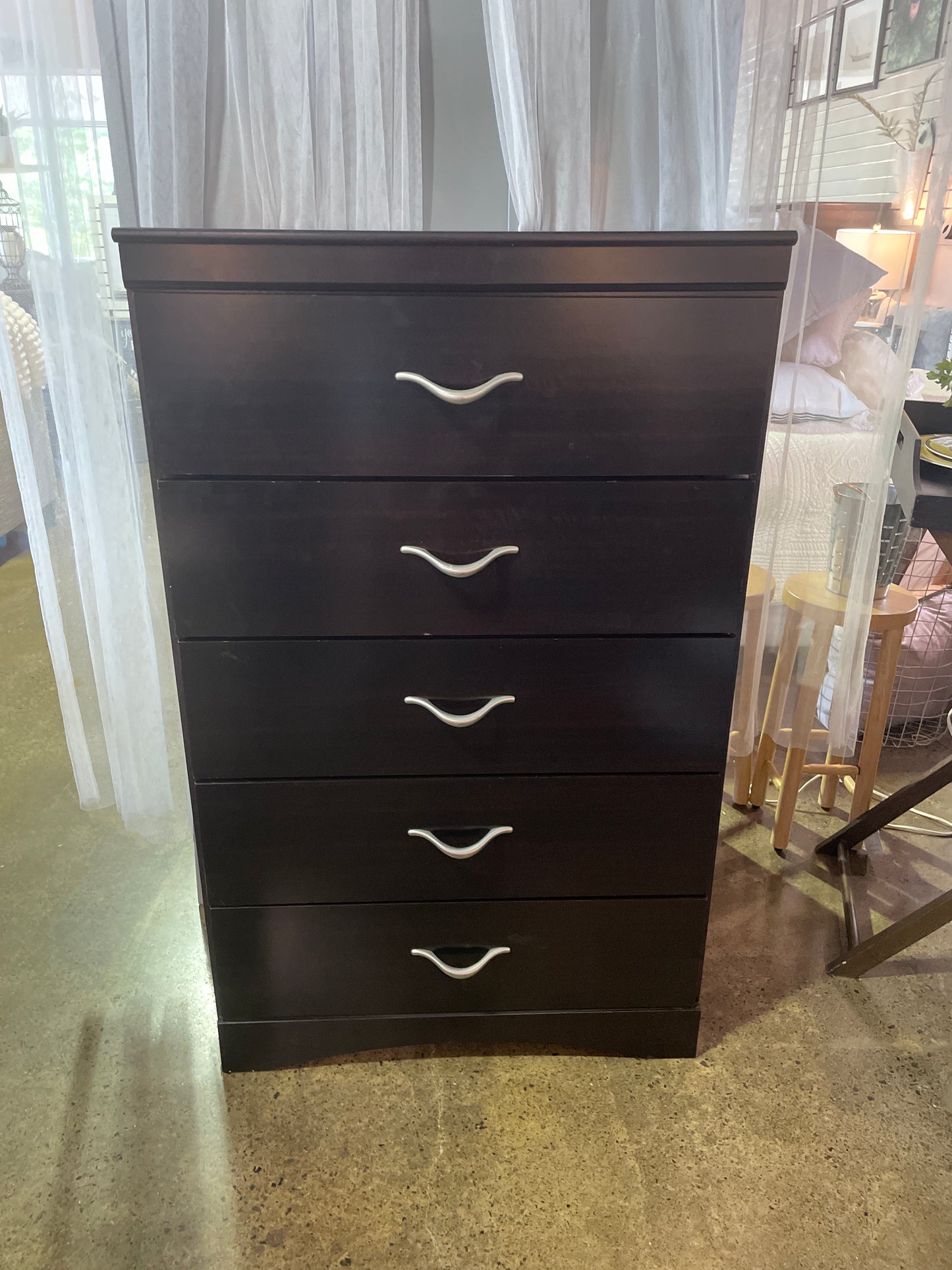 Black tall chest of drawers