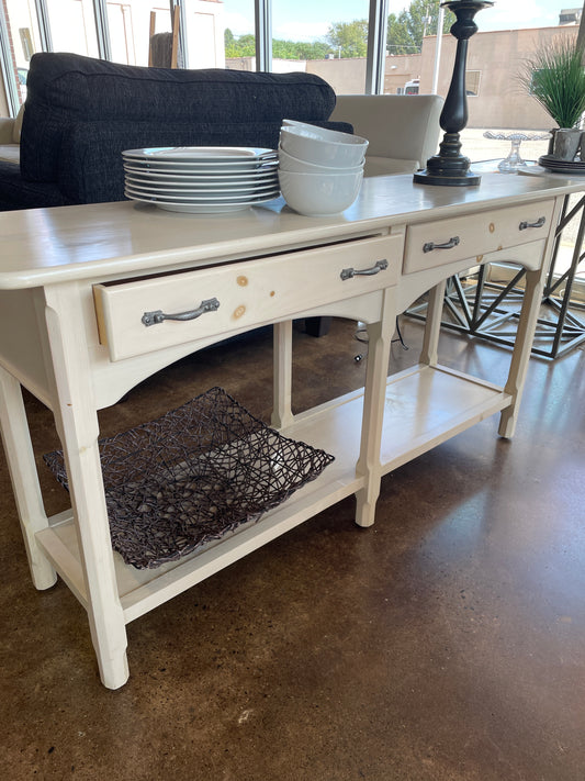 White Wash Sofa Table