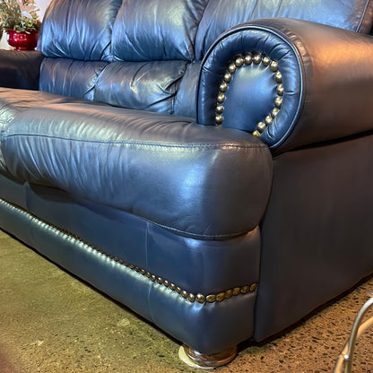 Blue leather sofa from Chateau d’Ax