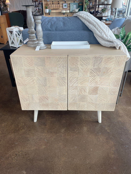 Raw Wood Accent Cabinet