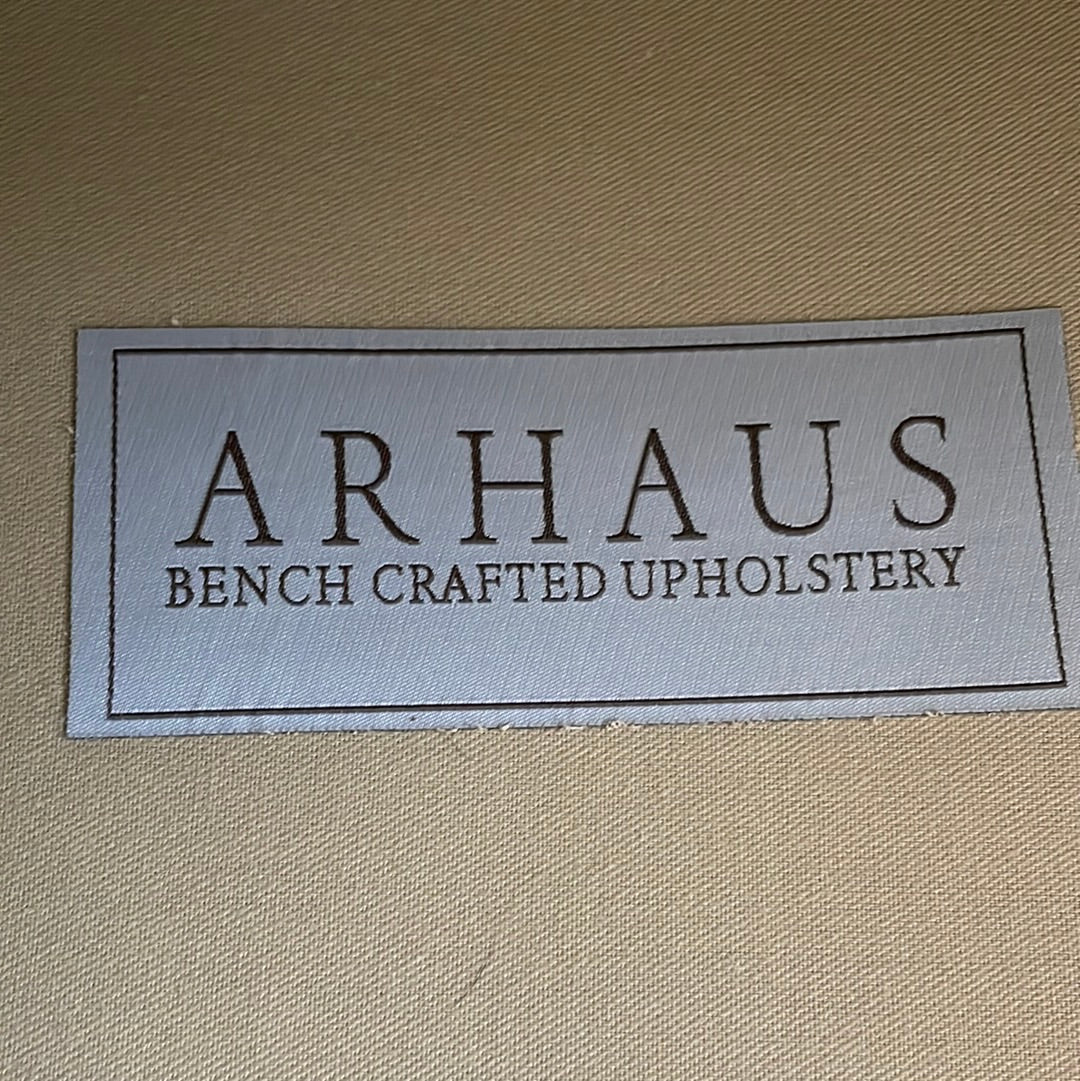 Arhaus Grey Leather Sofa