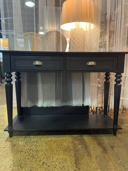 Black Sofa Table with 2 Drawers