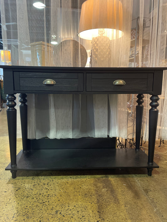 Black Sofa Table with 2 Drawers