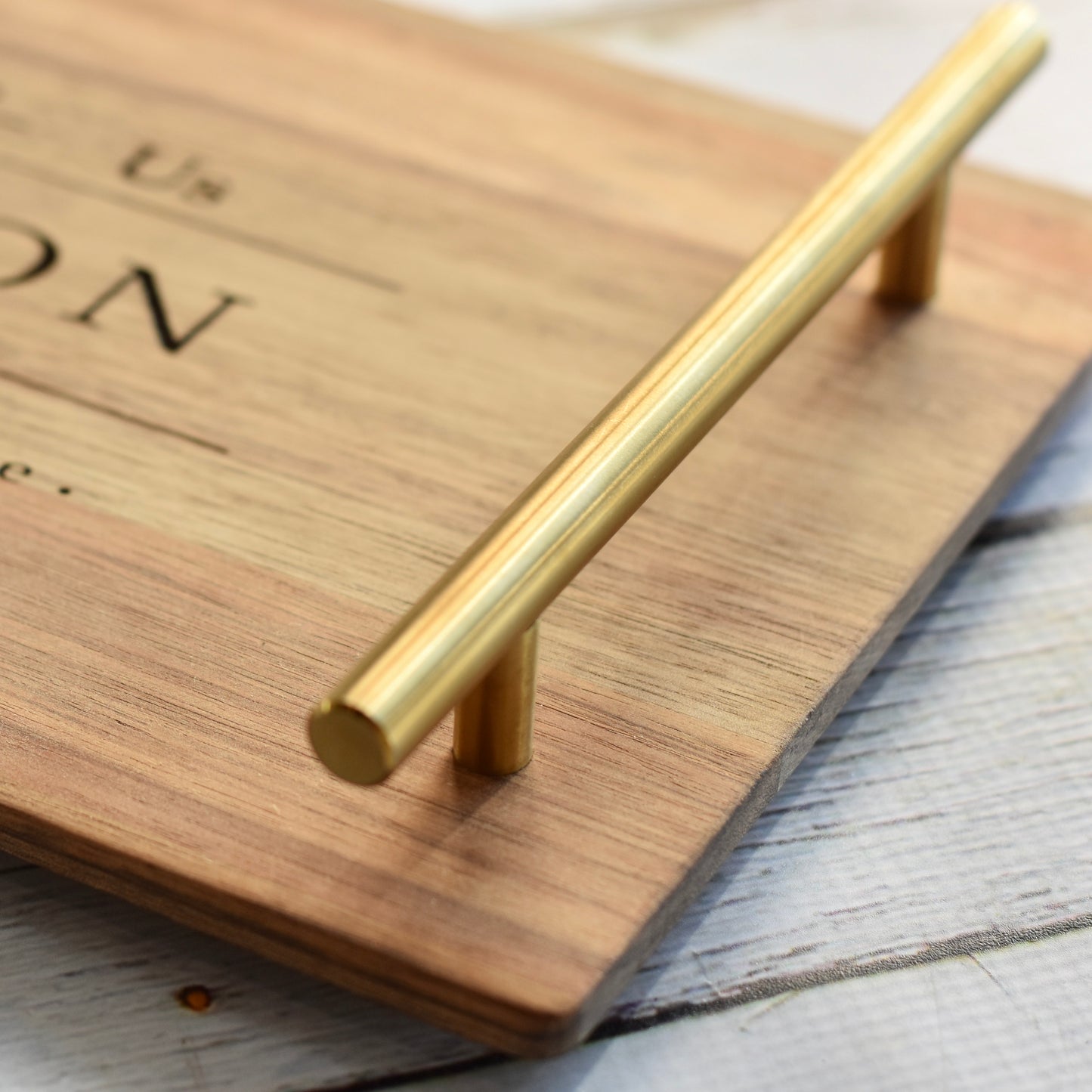 Personalized Tray with Gold Handles