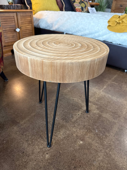 Natural Wood Side Table