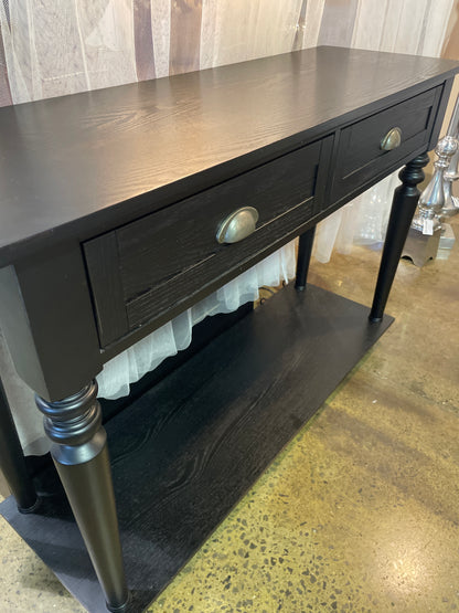 Black Sofa Table with 2 Drawers