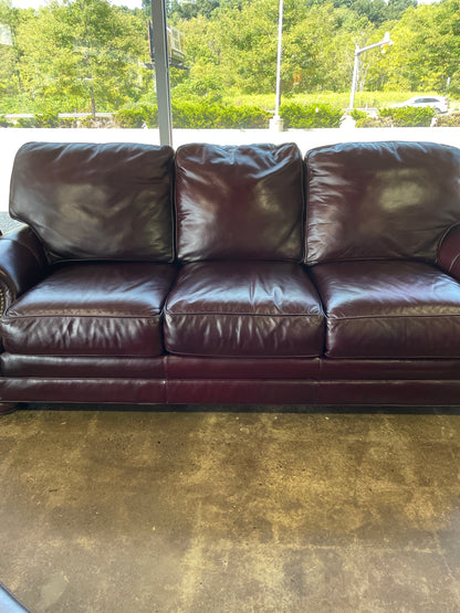 Deep Wine Leather Sofa