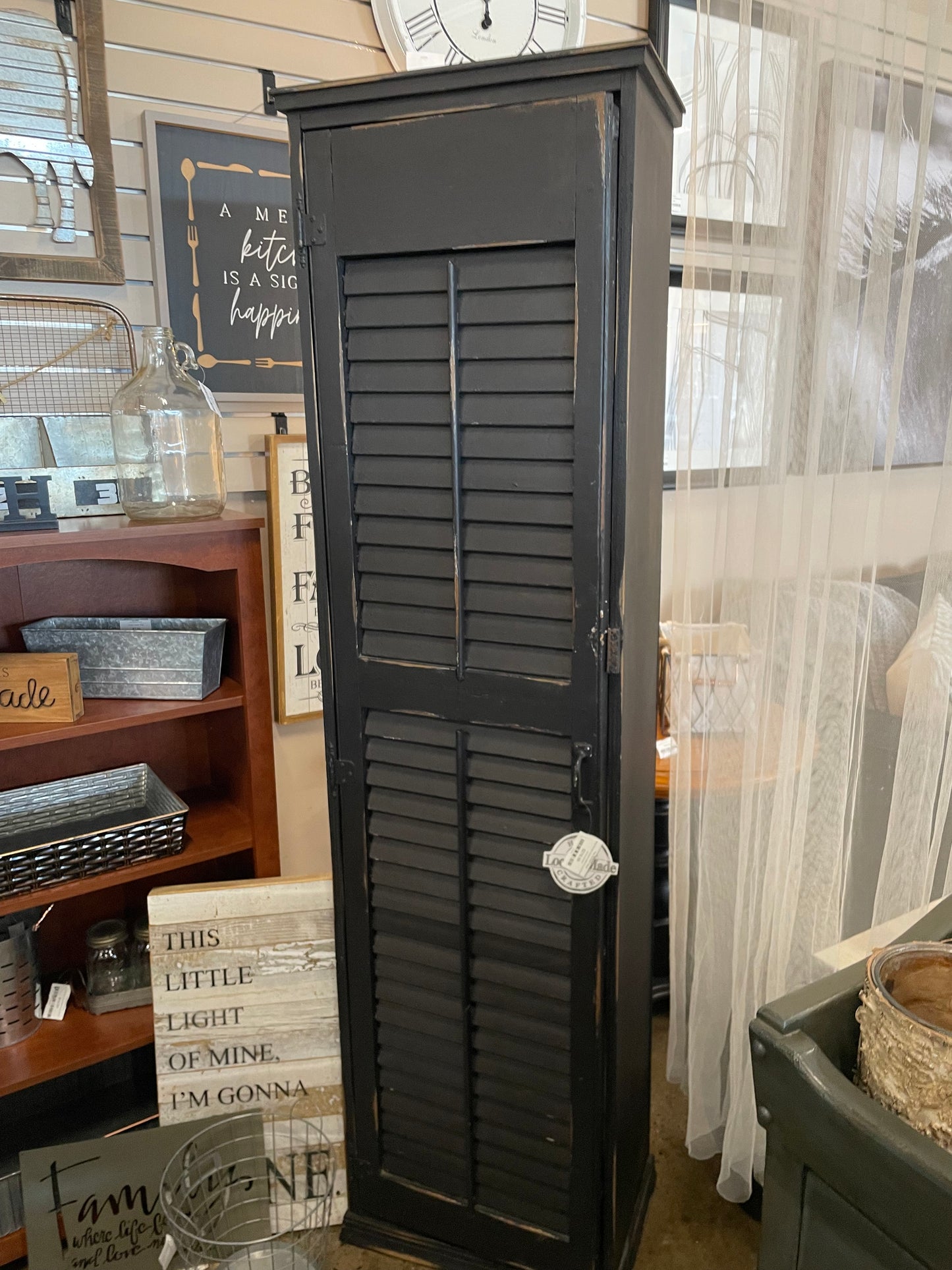 Black Shutter Cabinet crafted by Local Artist