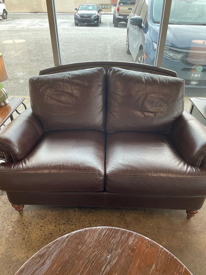 Ethan Allen Leather Loveseat