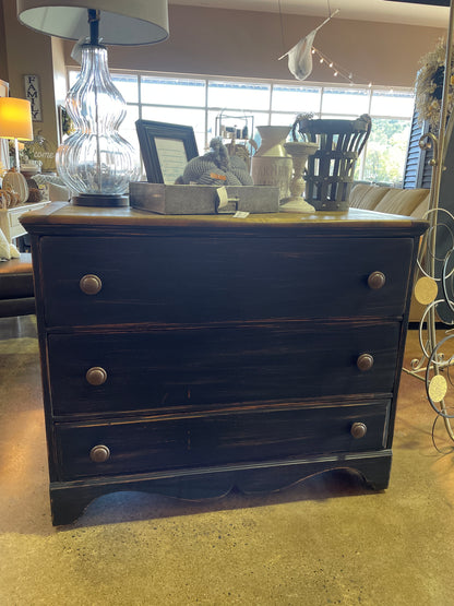 Black Distressed Chest of Drawers