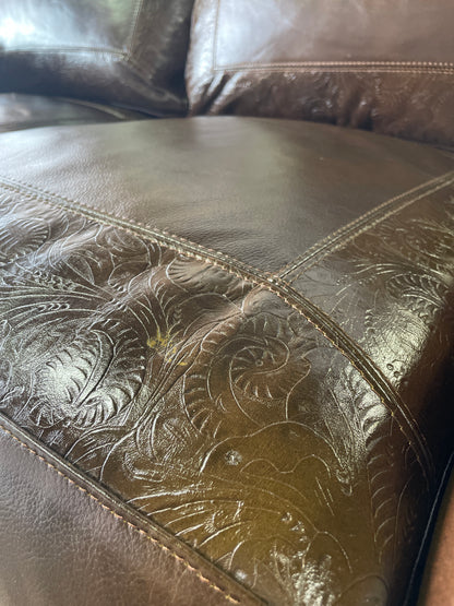 Faux leather loveseat