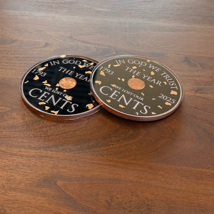 Acrylic Penny Coaster - Set of 2