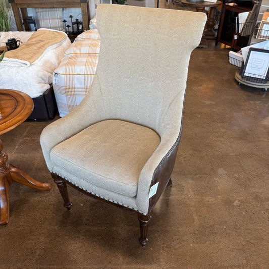 Leather Backed Accent Chair