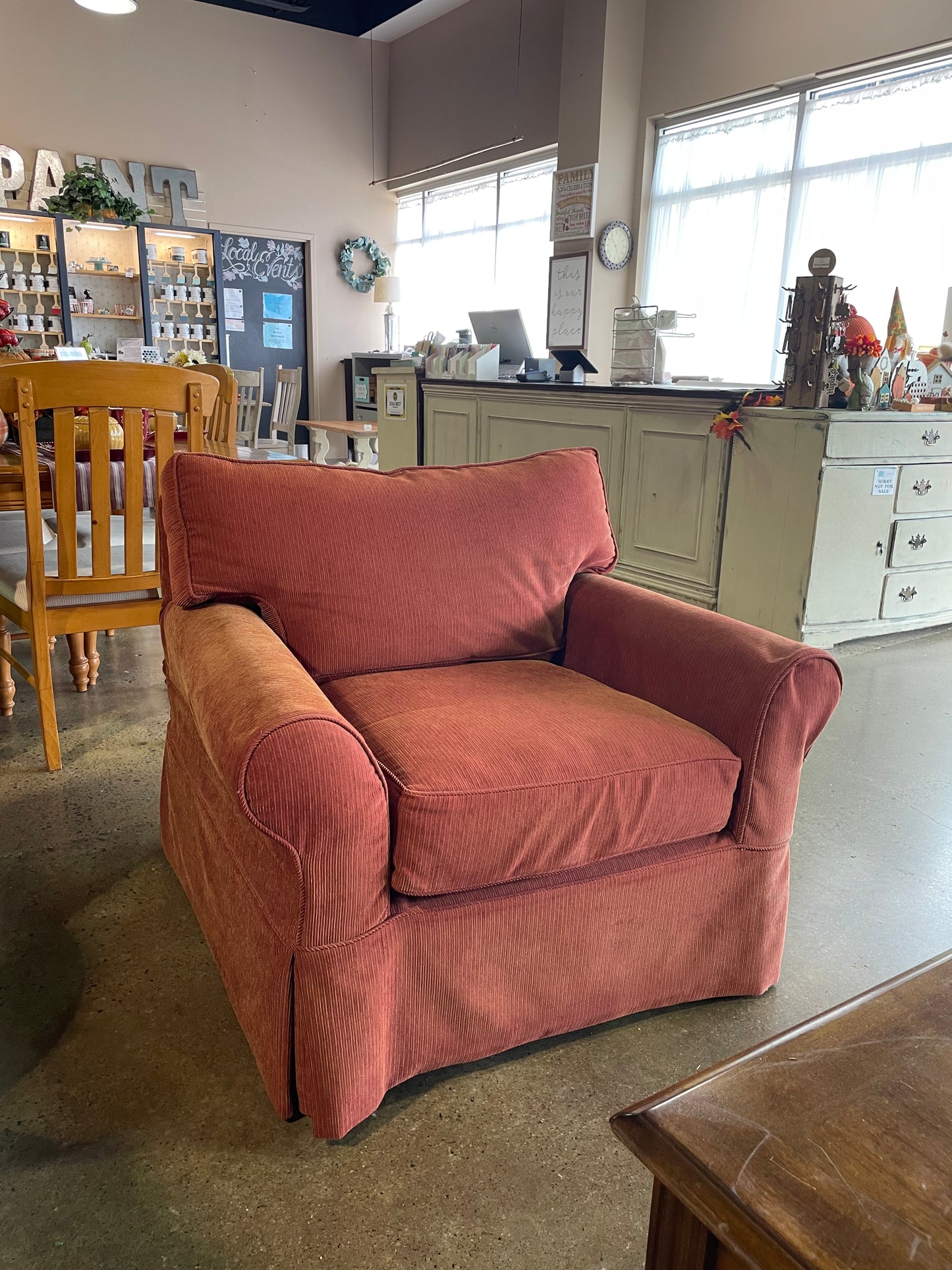 Red Chair with removable cushion