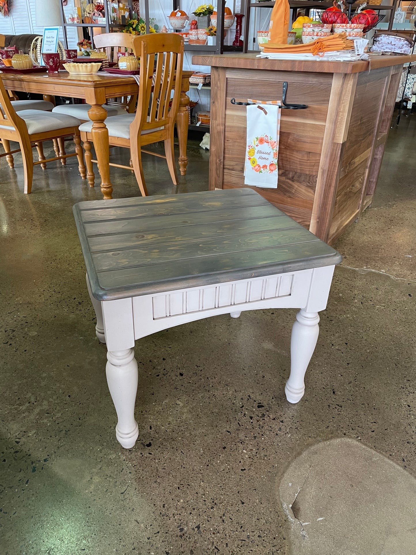 Grey and Brown Wood End Tables