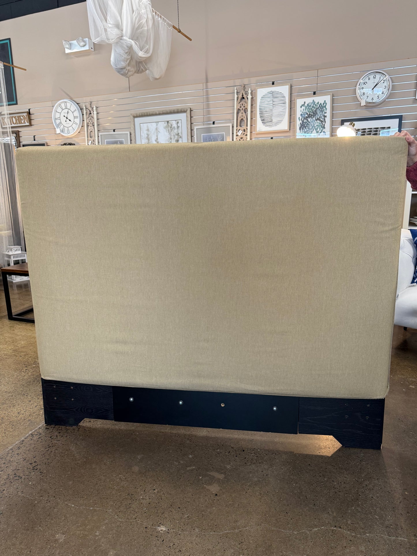 Wheat Upholstered Queen Headboard