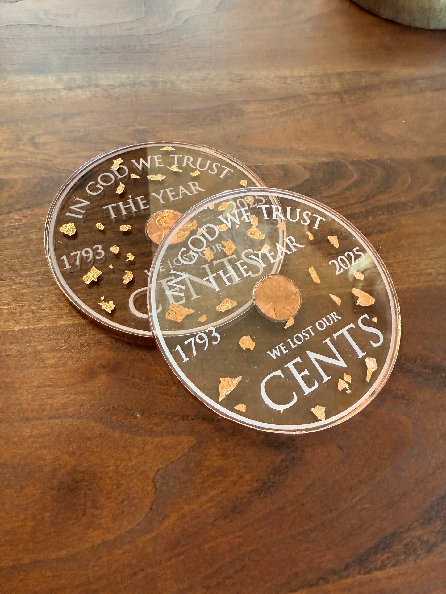 Acrylic Penny Coaster - Set of 2