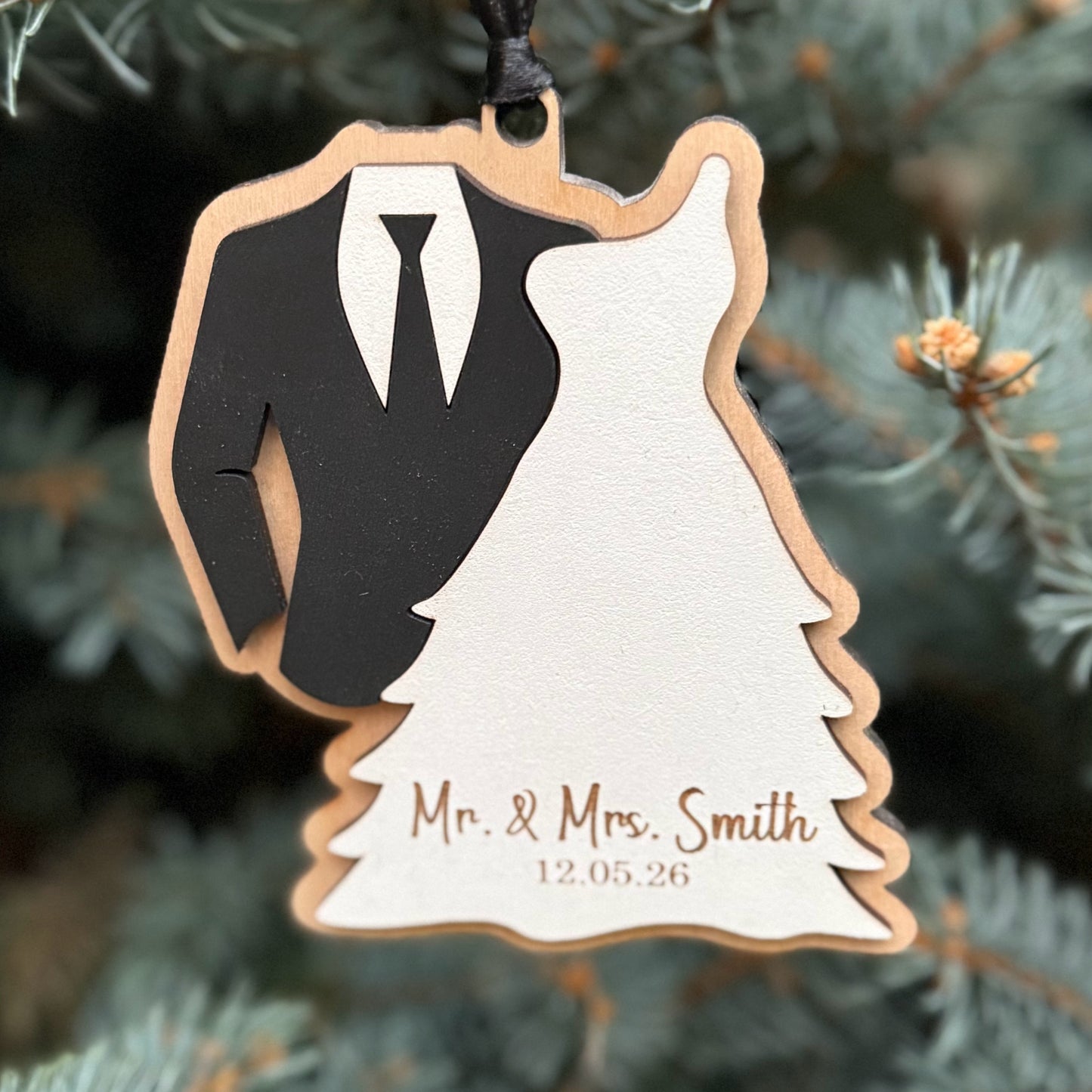 Personalized Married Ornament w/name & Date