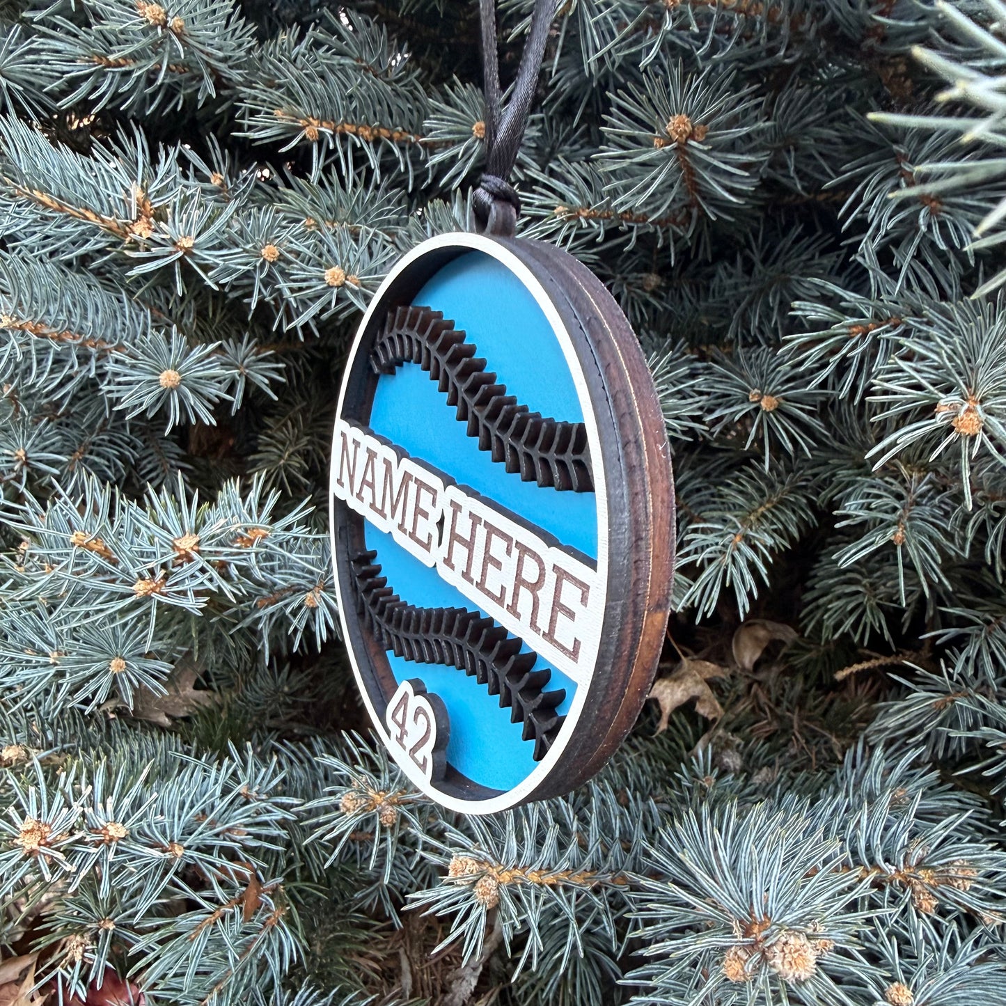 SV Baseball Ornament W/Stiches Name & Number