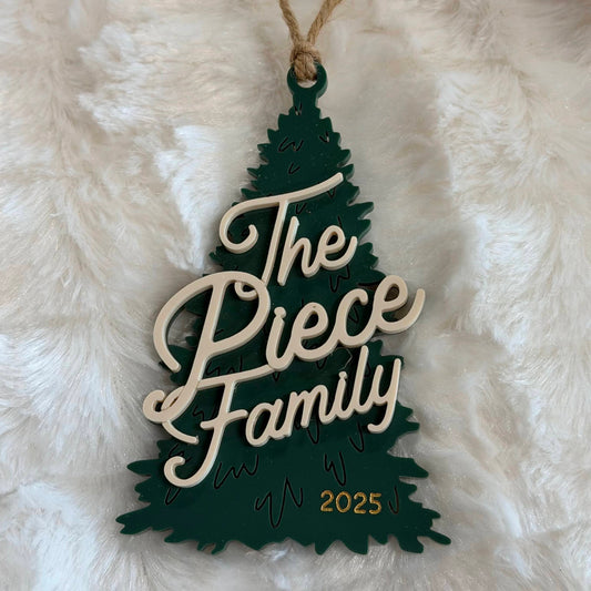 2025 Tree Ornament w/Family Name