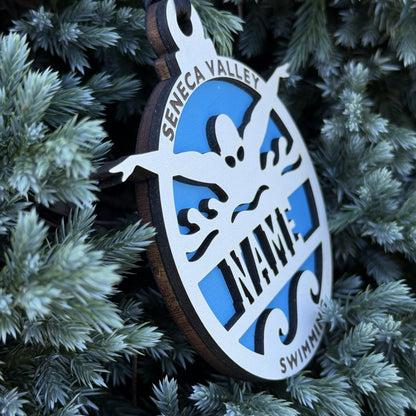 Seneca Valley Swimming Ornament w/Name