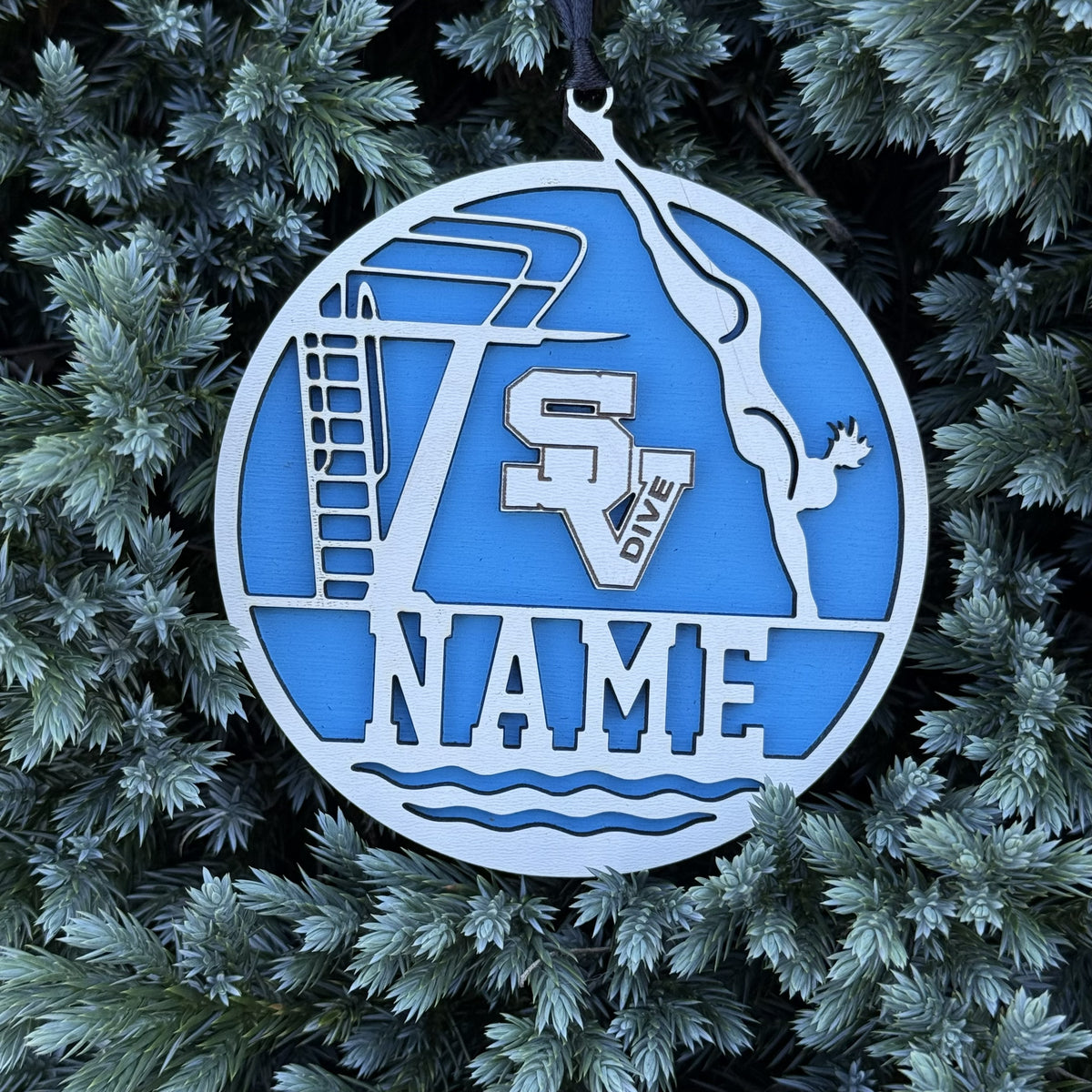 Seneca Valley Diving Ornament w/Name