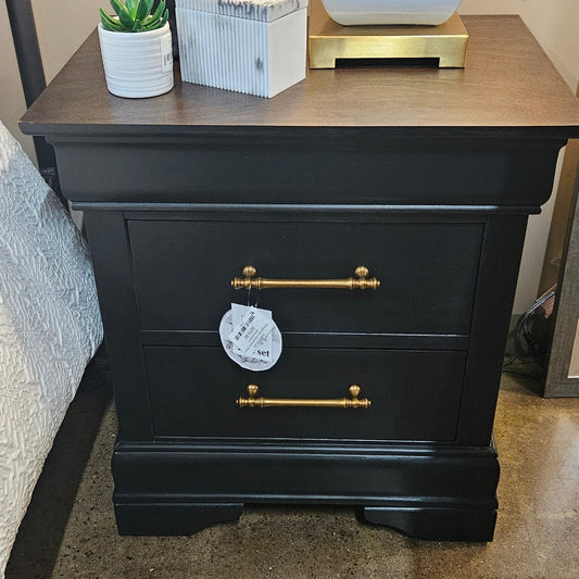 Refinished black base end tables (Setof2)