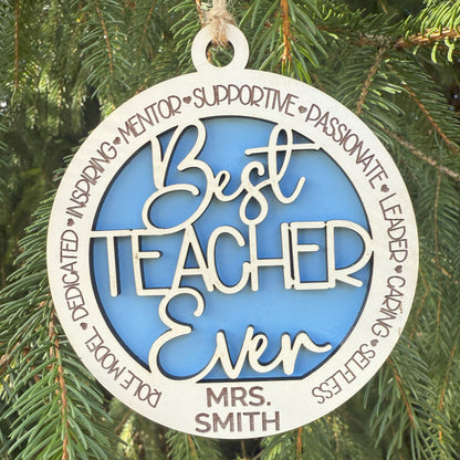 Personalized Best Teacher Ever Ornament (Orchestra)