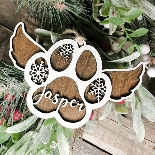 Paw Print Personalized Memorial Ornament