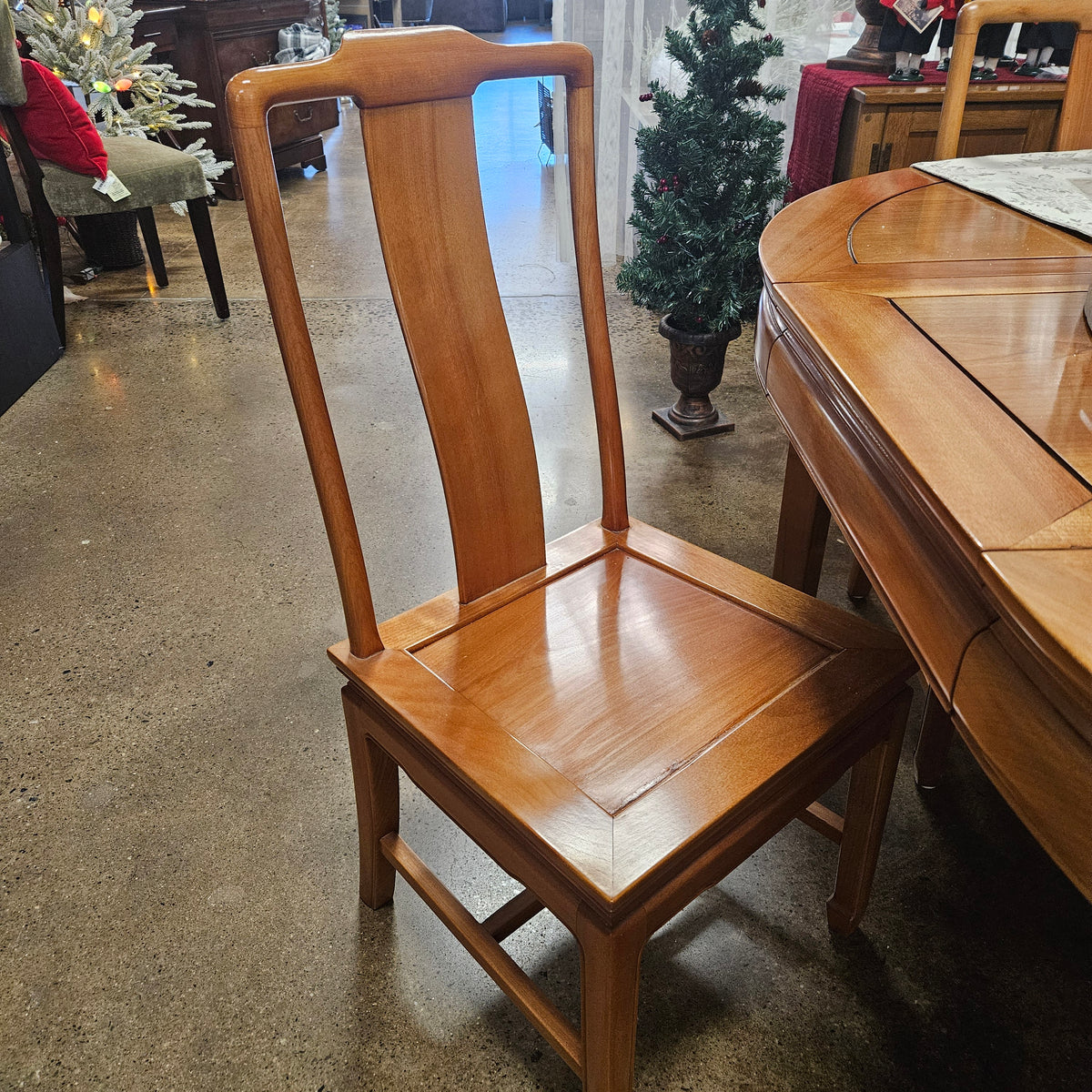 Century light wood dining set with 6 chairs