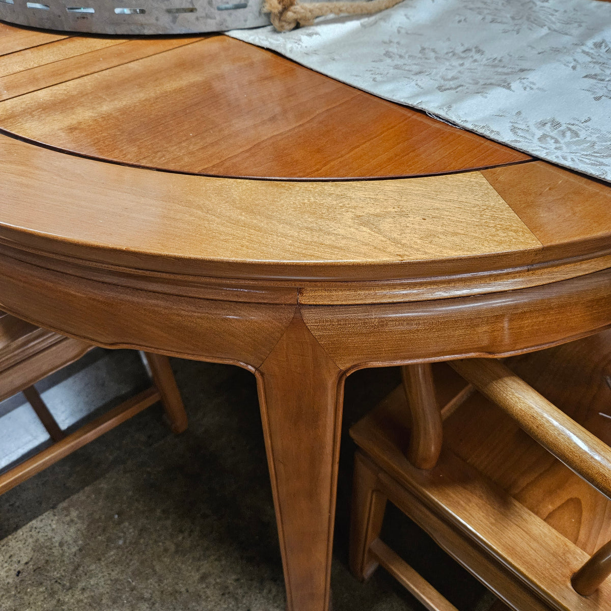 Century light wood dining set with 6 chairs