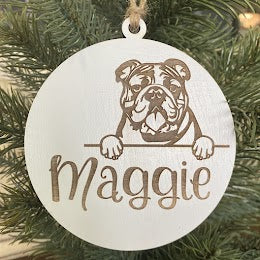 Dog with Name Ornament