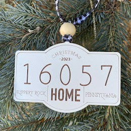 Home with City, State, and Zip Ornament