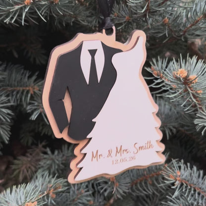 Personalized Married Ornament w/name & Date