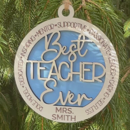 Personalized Best Teacher Ever Ornament (Orchestra)